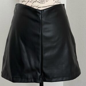 Faux Leather Black Mini Skirt